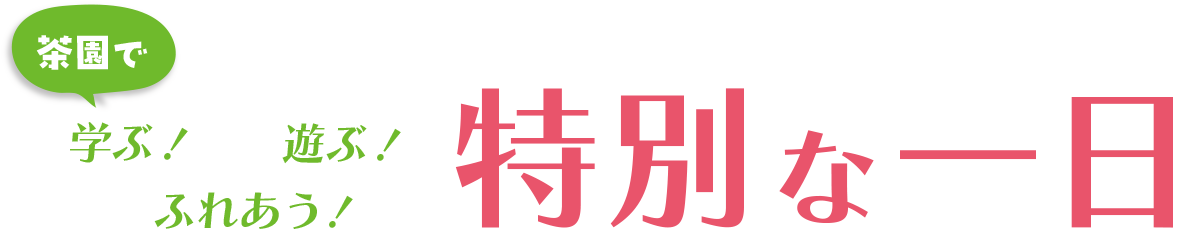 茶園で学ぶ！遊ぶ！ふれあう！特別な一日